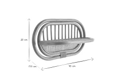 Miliboo Wandregale aus naturfarbenem Rattan und Rohrgeflecht B45 cm (2er-Set) SYBILLE* Nachttische|Wandregale