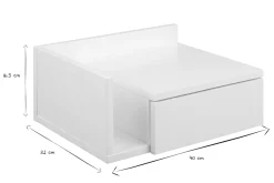 Miliboo Weißer Wand-Nachttisch mit Schublade B40 cm NASTY* Nachttische