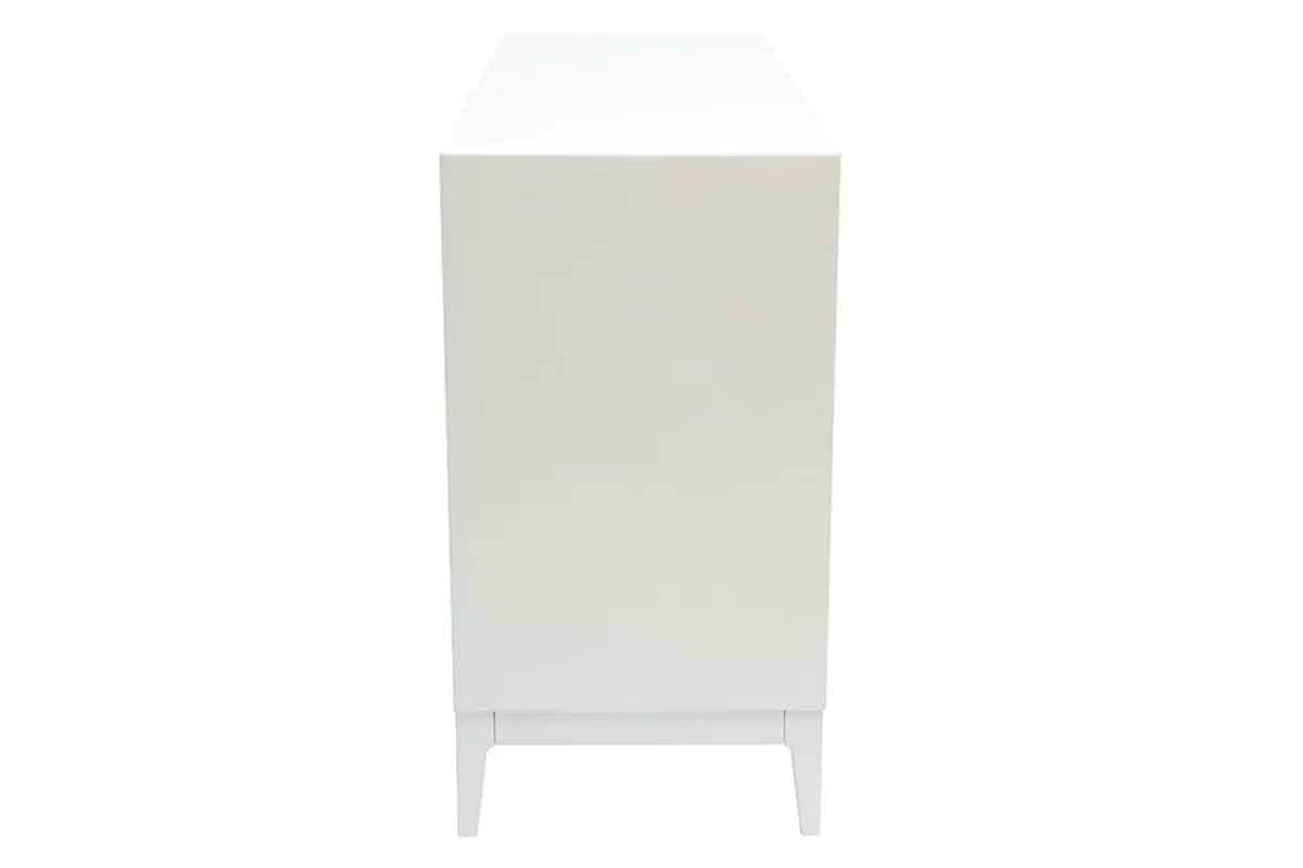 Miliboo Weißes mattes Sideboard mit goldenem Metall 6 Schubladen L120 cm GIANA* Kommoden|Kommoden