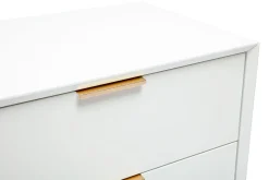 Miliboo Weißes mattes Sideboard mit goldenem Metall 6 Schubladen L120 cm GIANA* Kommoden|Kommoden