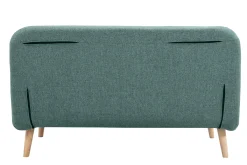 Miliboo Zweisitzer-Schlafsofa aus graugrünem Stoff und hellem Holz AMIKO* Schlafsofas|Schlafsessel