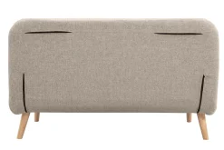 Miliboo Zweisitzer-Schlafsofa aus taupefarbenem Stoff und hellem Holz AMIKO* Schlafsofas|Schlafsessel