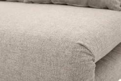 Miliboo Zweisitzer-Schlafsofa aus taupefarbenem Stoff und hellem Holz AMIKO* Schlafsofas|Schlafsessel